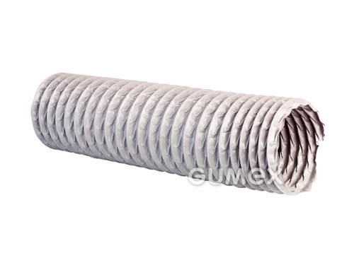 Vzduchotechnická hadice pro horké plyny EOLO TERMORESISTENTE, 40mm, textil-PVC, pružná ocelová spirála, -20°C/+100°C, šedá